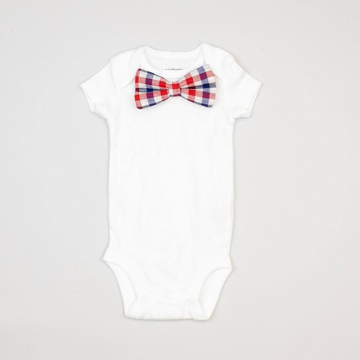 Cuddle Sleep Dream Bowtie Bodysuit Blue / Red Check Bowtie Bodysuit