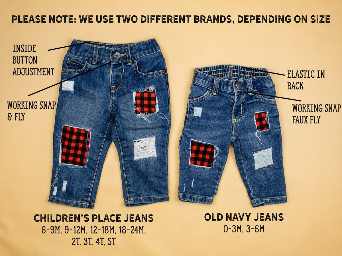 Cuddle Sleep Dream Buffalo Plaid Destroyed Denim