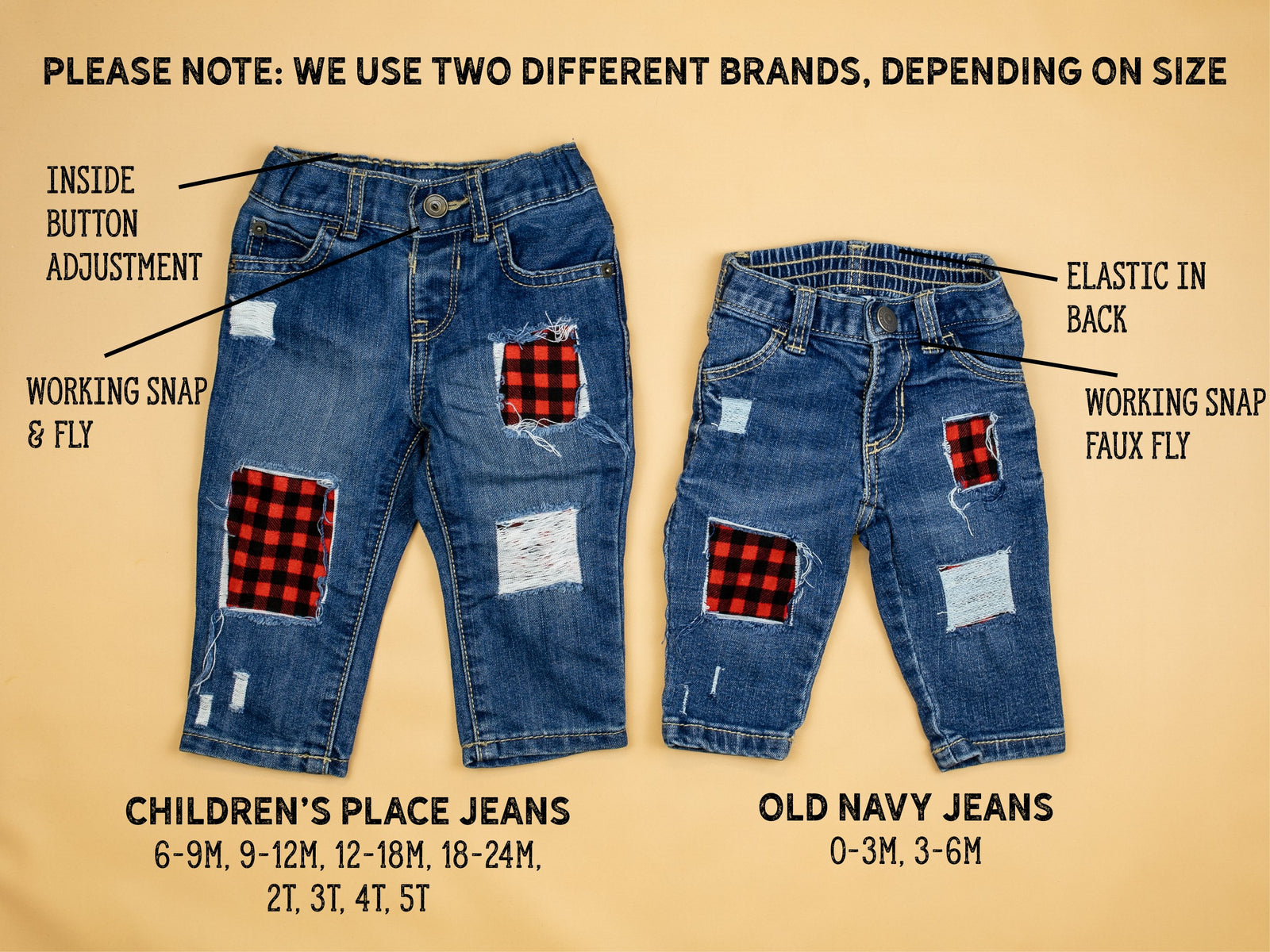 Cuddle Sleep Dream Buffalo Plaid Destroyed Denim