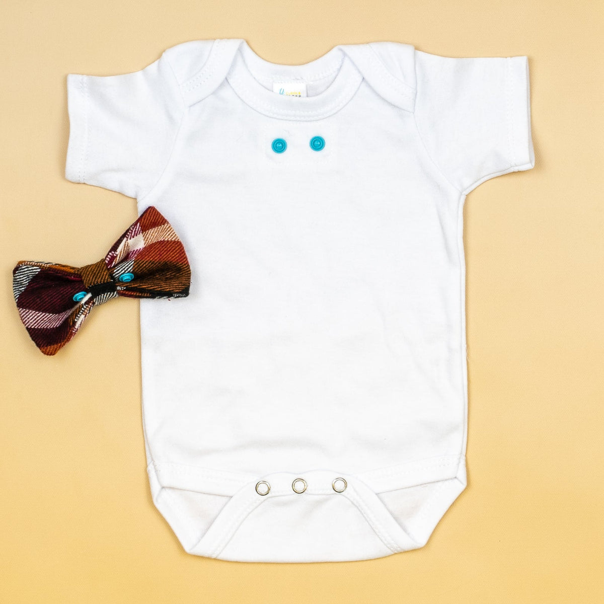 Cuddle Sleep Dream Bowtie Bodysuit Burgundy/Black/Gold Plaid Bowtie Bodysuit