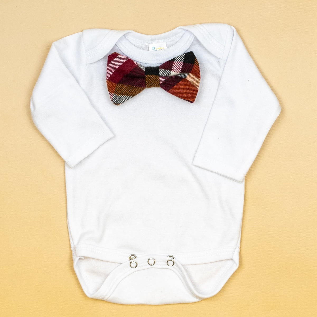 Cuddle Sleep Dream Bowtie Bodysuit Burgundy/Black/Gold Plaid Bowtie Bodysuit