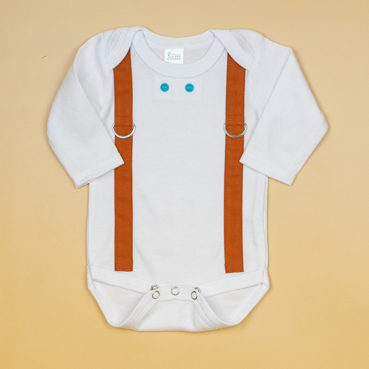 Cuddle Sleep Dream Oh Snap Burnt Orange Suspenders - Onesie or Tshirt