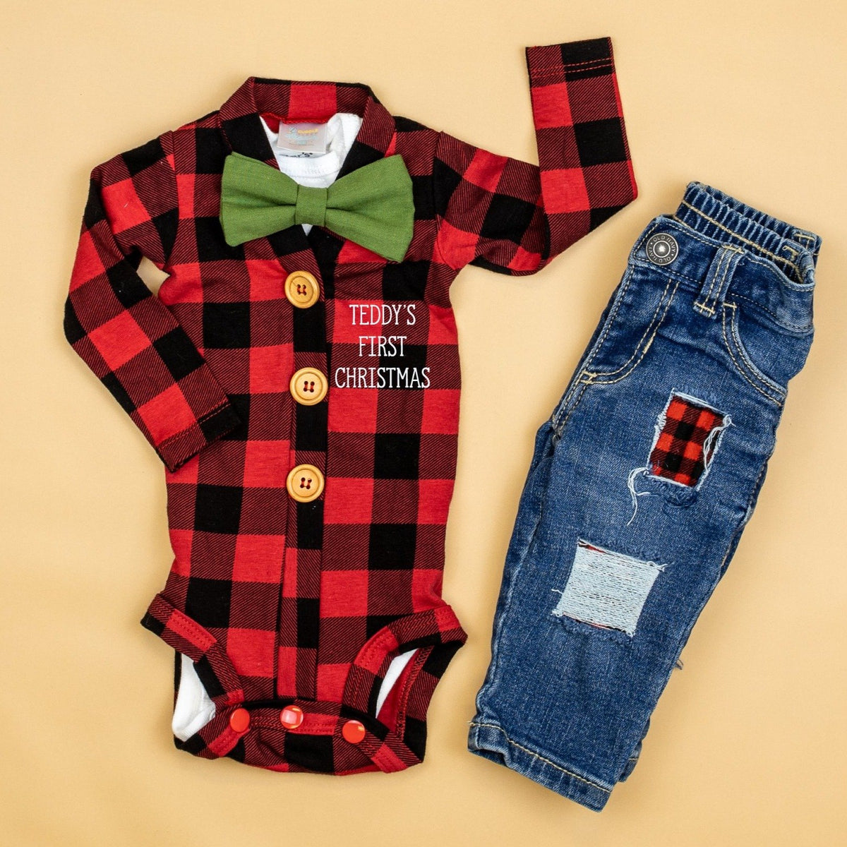 Cuddle Sleep Dream Cardigan Cardisuit Bundle | Buffalo Plaid Christmas