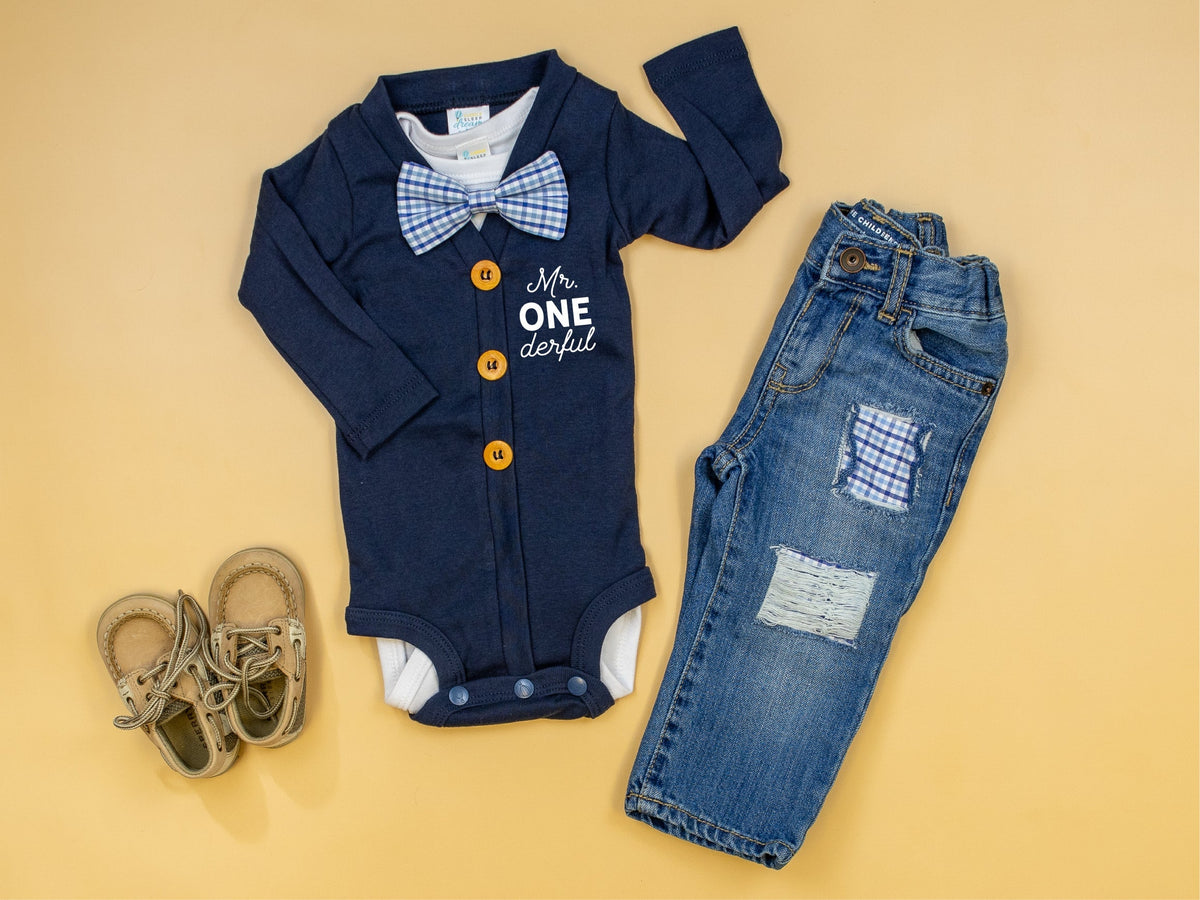 Cuddle Sleep Dream Cardigan Cardisuit Bundle | NAVY Mr. Onederful Birthday