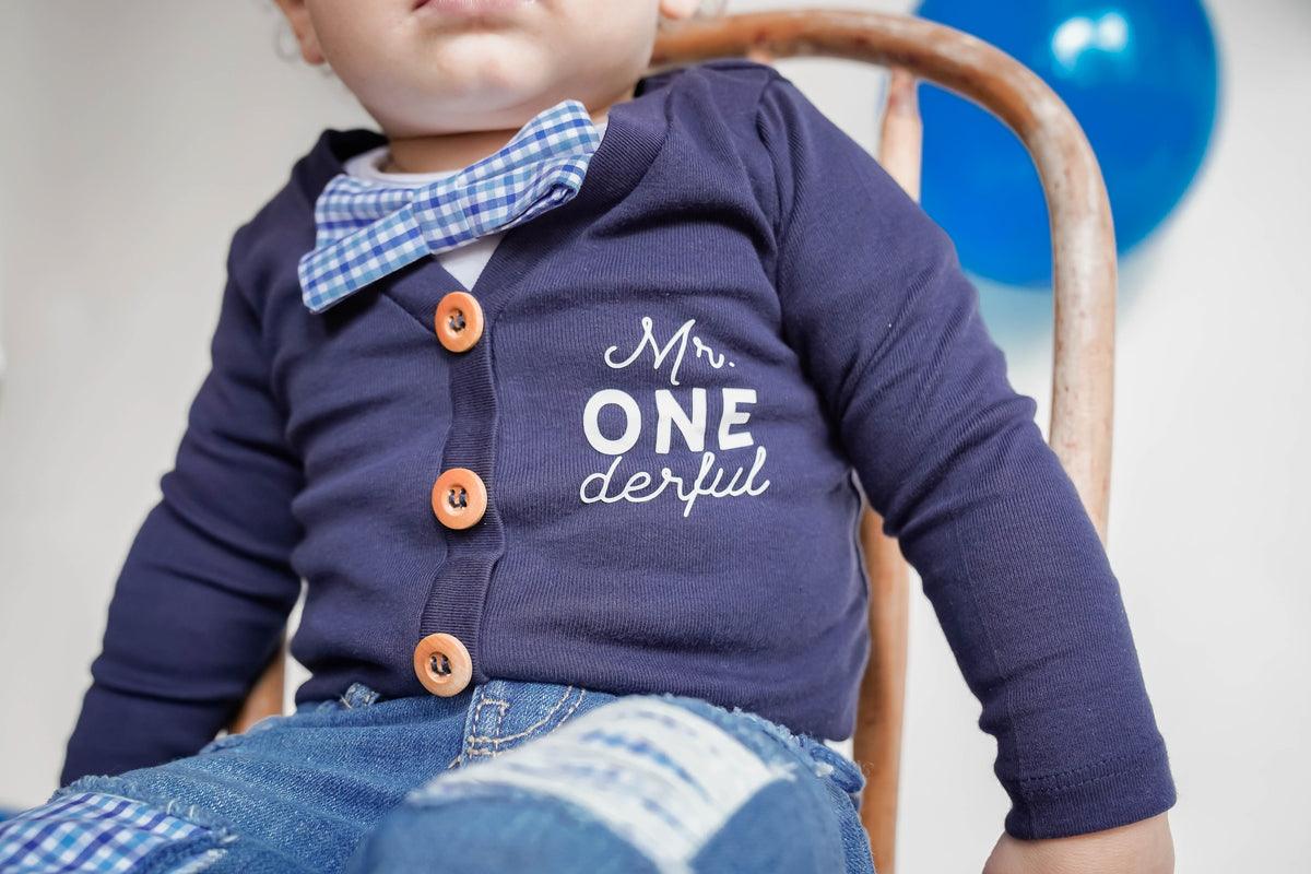 Cuddle Sleep Dream Cardigan Cardisuit Bundle | NAVY Mr. Onederful Birthday