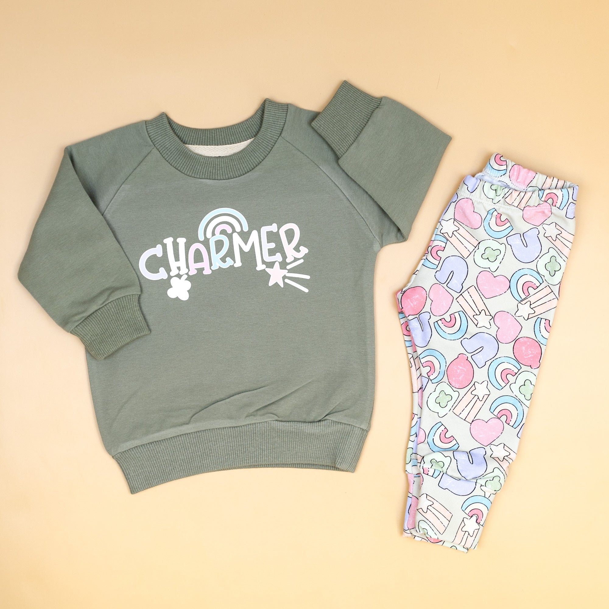 Cuddle Sleep Dream Charmer | Light Olive Sweatshirt