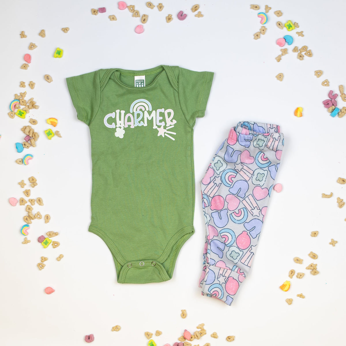 Cuddle Sleep Dream Charmer | Organic Light Green Bodysuit
