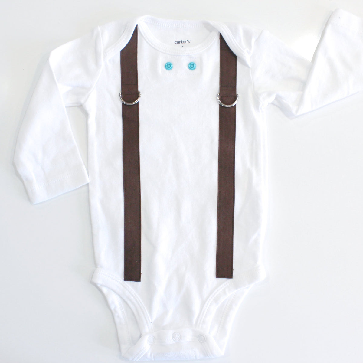 Cuddle Sleep Dream Oh Snap Chocolate Brown Suspenders - Onesie or Tshirt