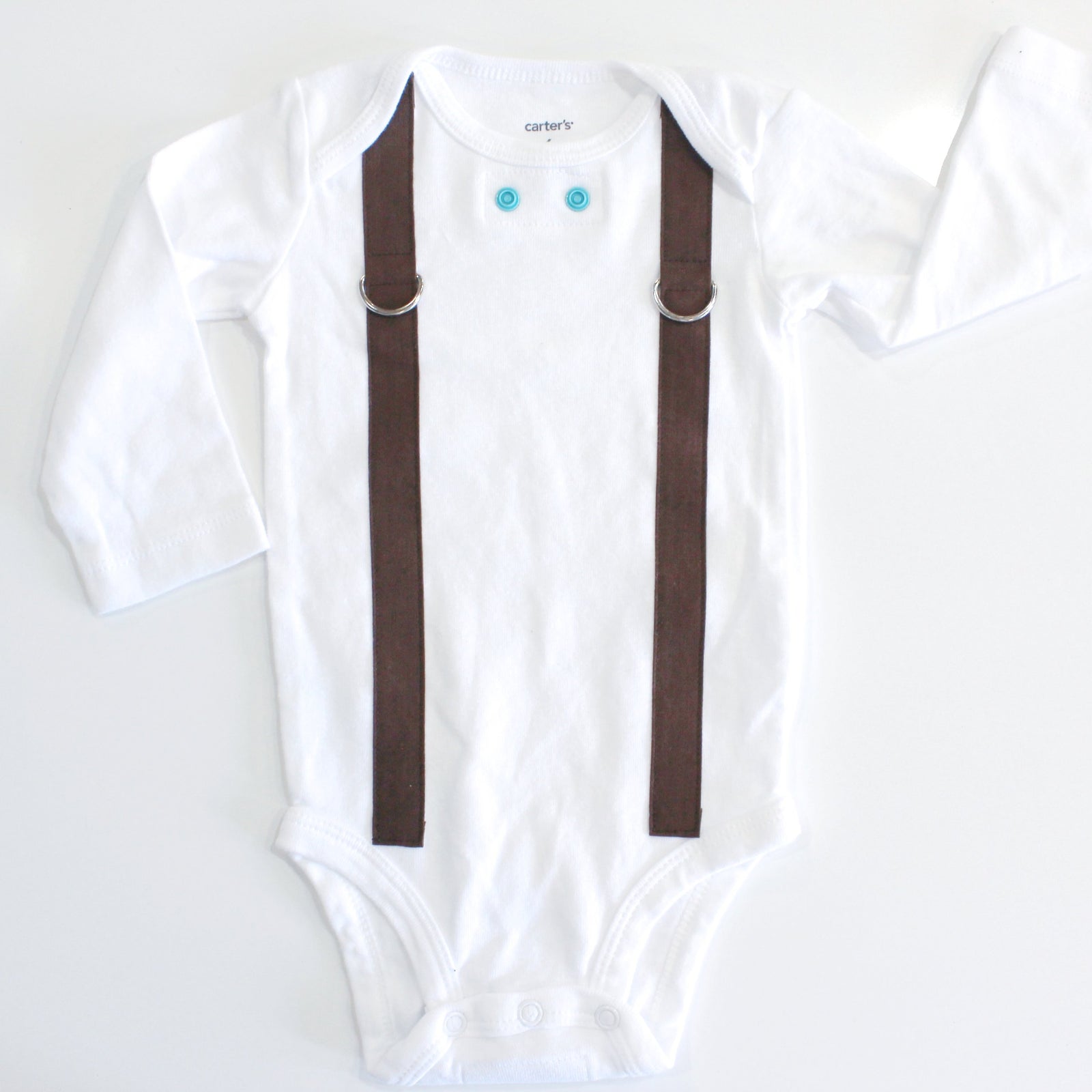Cuddle Sleep Dream Oh Snap Chocolate Brown Suspenders - Onesie or Tshirt