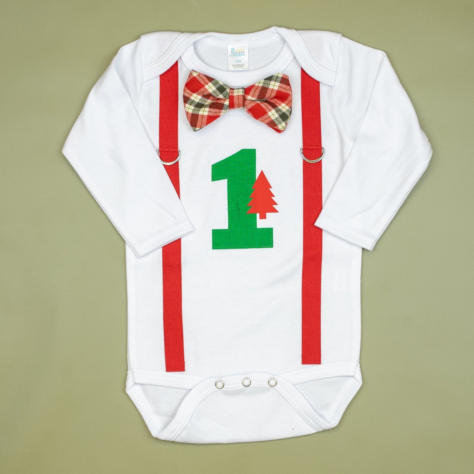 Cuddle Sleep Dream Christmas 1st Birthday Onesie
