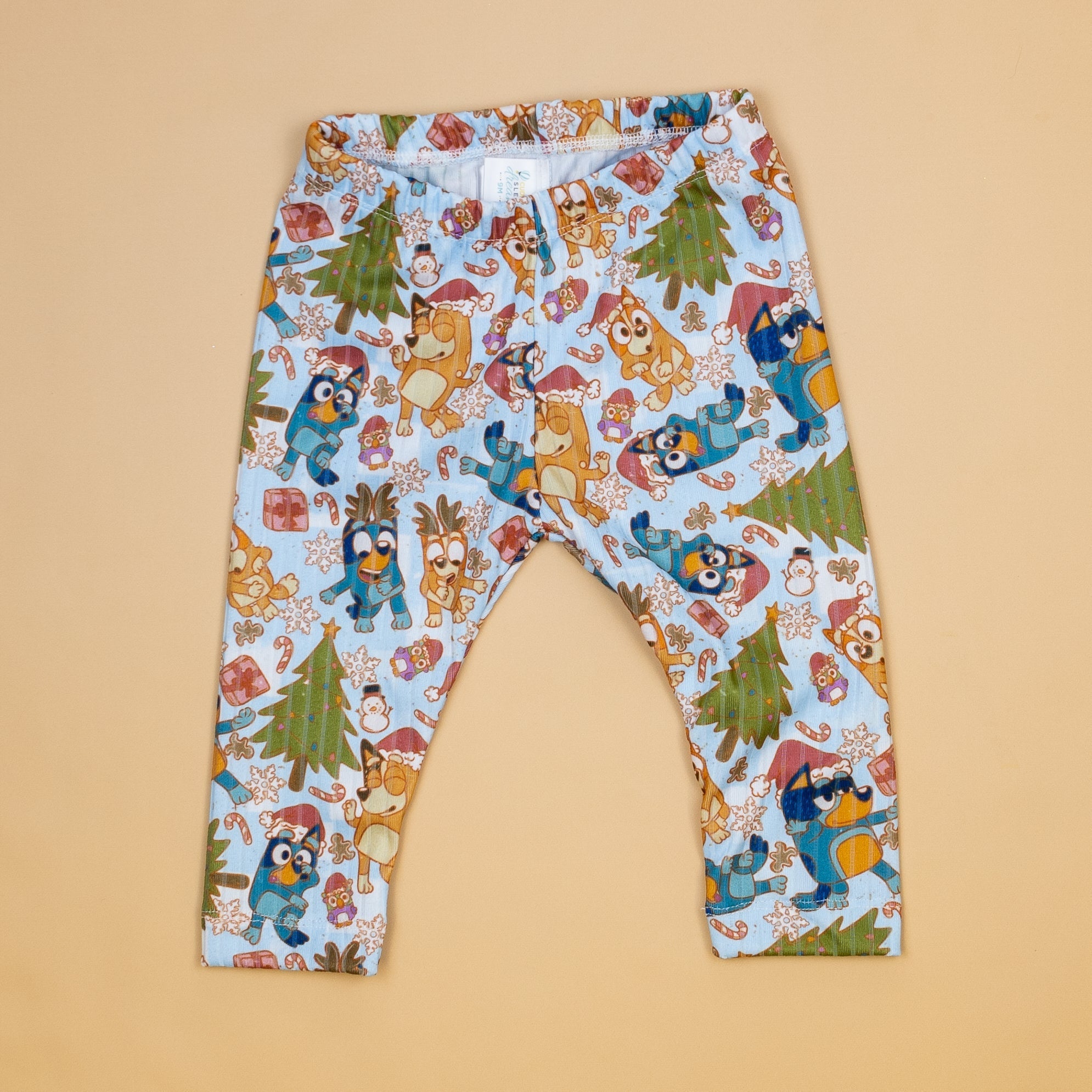 Cuddle Sleep Dream Leggings Christmas Cartoon Dog Ribbed Lounge Leggings