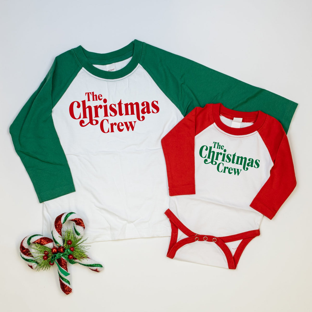 Cuddle Sleep Dream Christmas Crew | GREEN Raglan | Bodysuit or Tee