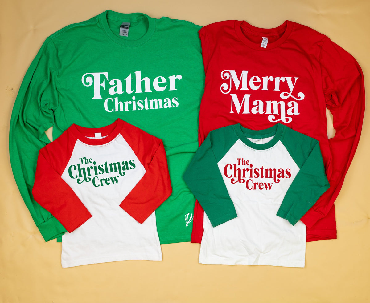 Cuddle Sleep Dream Christmas Crew | GREEN Raglan | Bodysuit or Tee