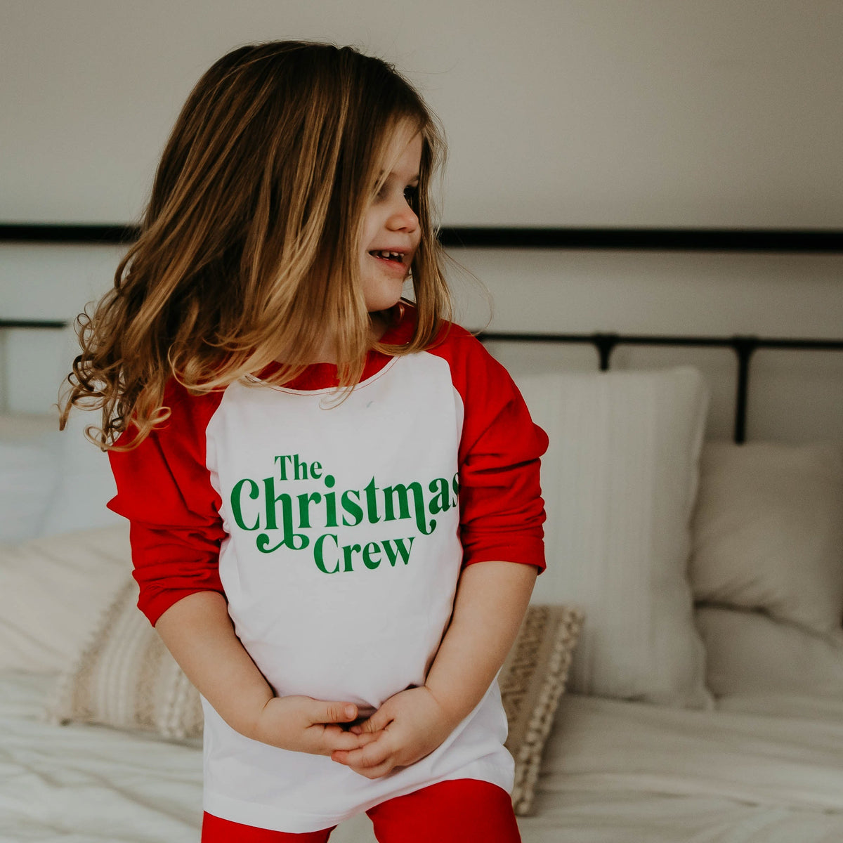 Cuddle Sleep Dream Christmas Crew | RED Raglan | Bodysuit or Tee