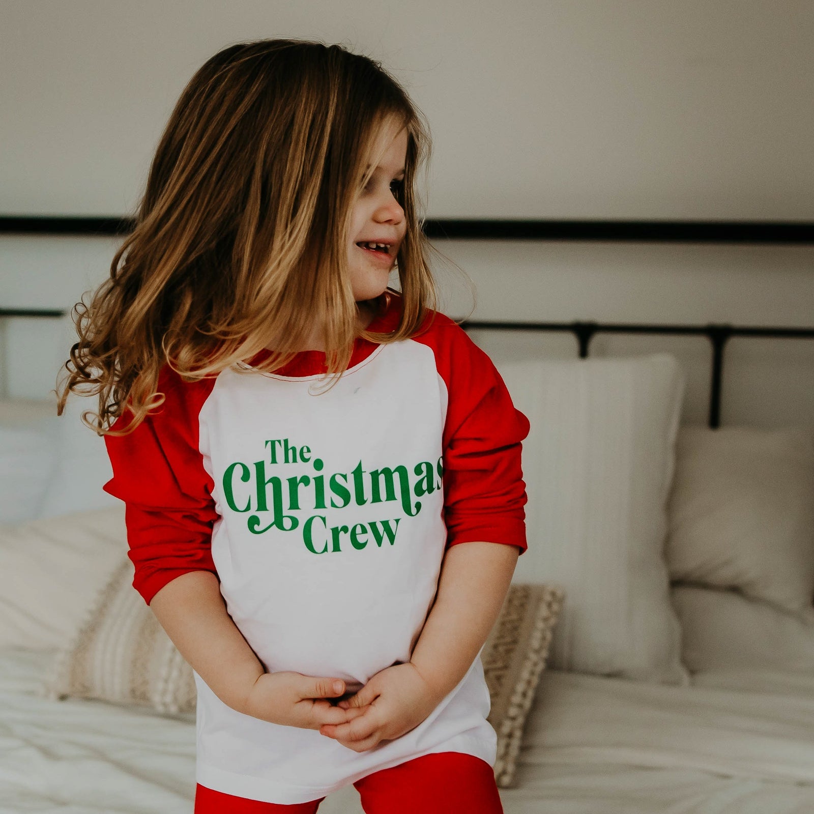 Cuddle Sleep Dream Christmas Crew | RED Raglan | Bodysuit or Tee