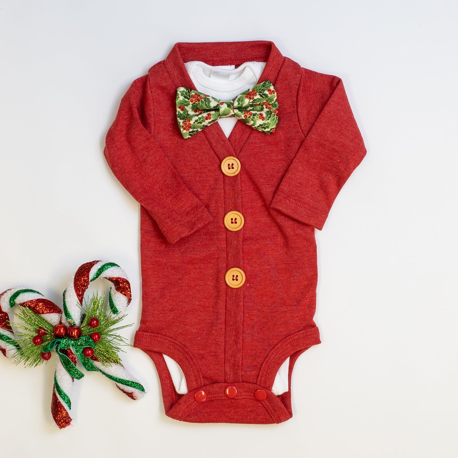 Cuddle Sleep Dream Ties Christmas Holly Snap-On Ties