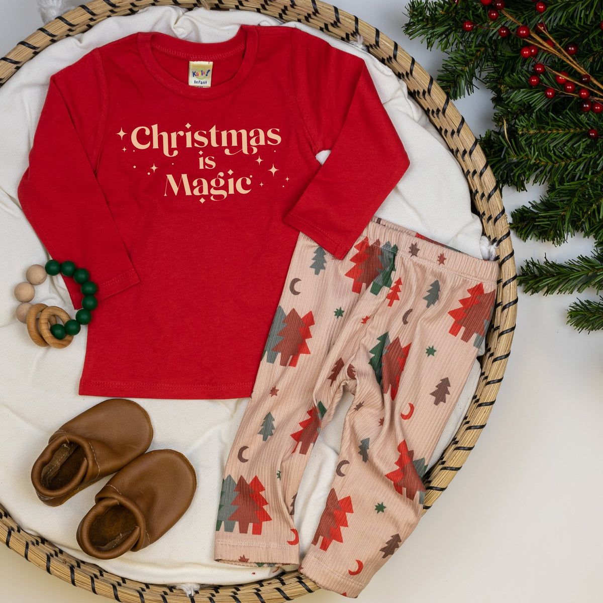 Cuddle Sleep Dream Christmas Magic Trees | Ribbed Leggings