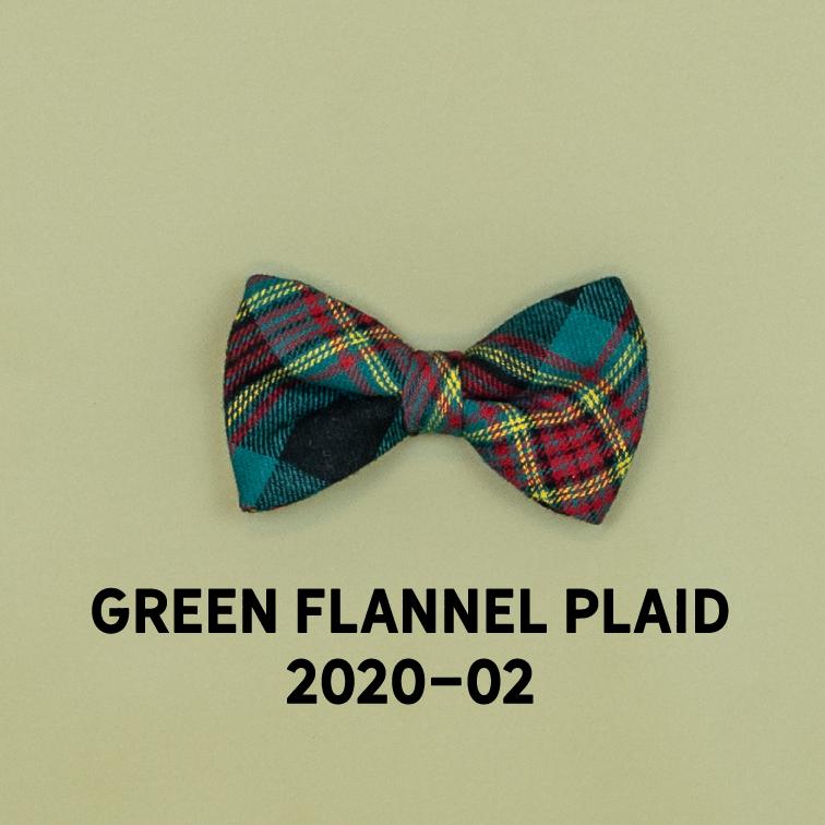 Cuddle Sleep Dream Ties Green Flannel Plaid Bow (2020-02) Christmas Plaid Snap-On Tie