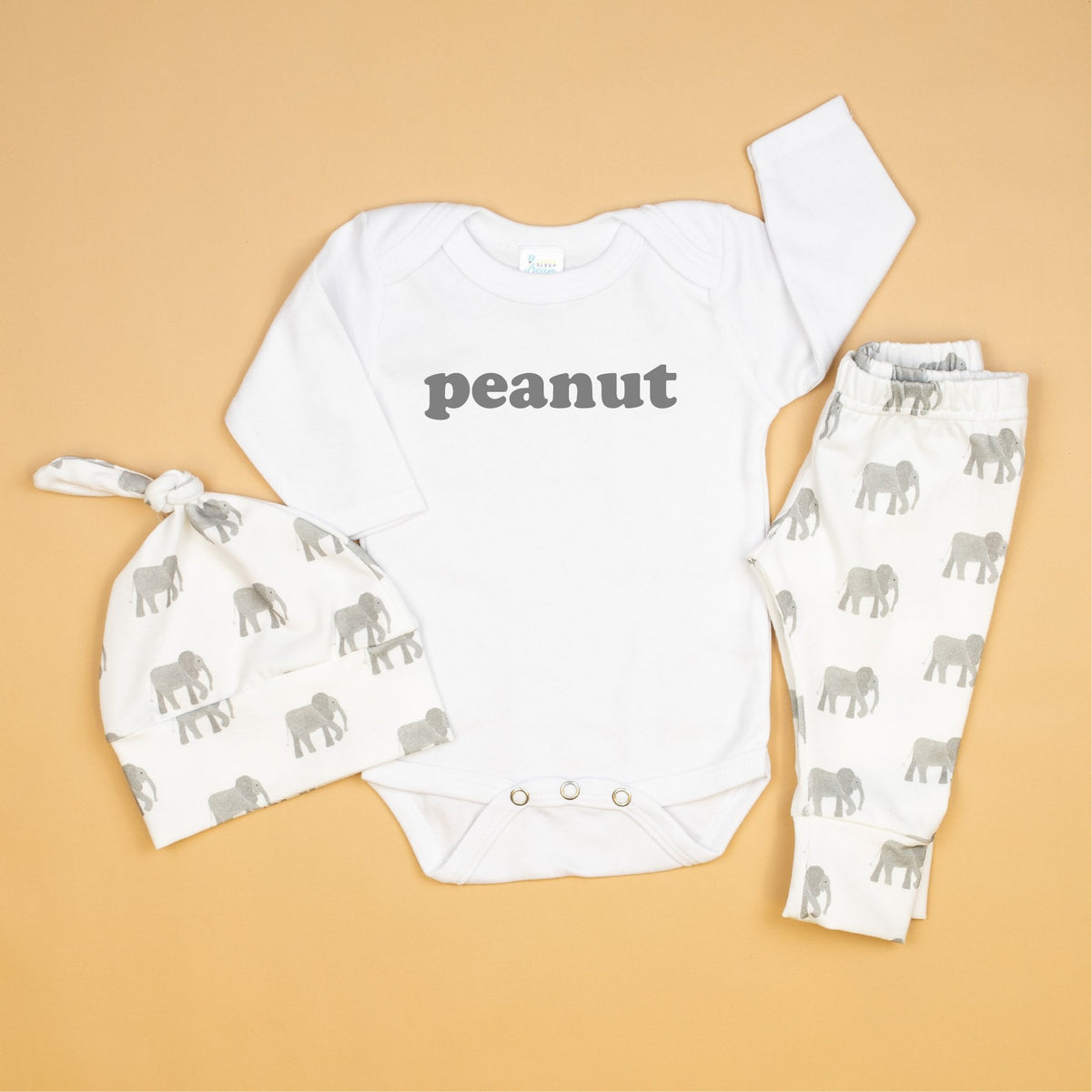 Cuddle Sleep Dream Newborn Long Sleeve Coming Home Bundle | Elephant