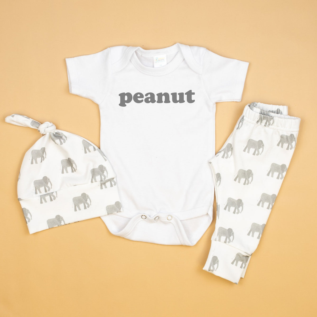 Cuddle Sleep Dream Newborn Short Sleeve Coming Home Bundle | Elephant