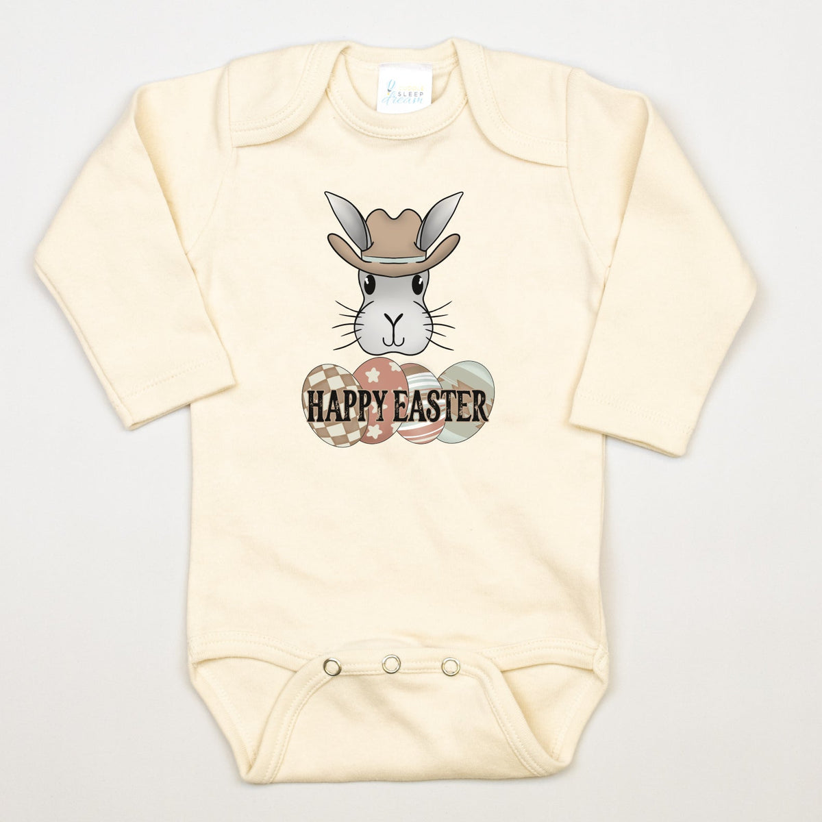Cuddle Sleep Dream Baby One-Pieces Cowboy Bunny | Natural Bodysuit
