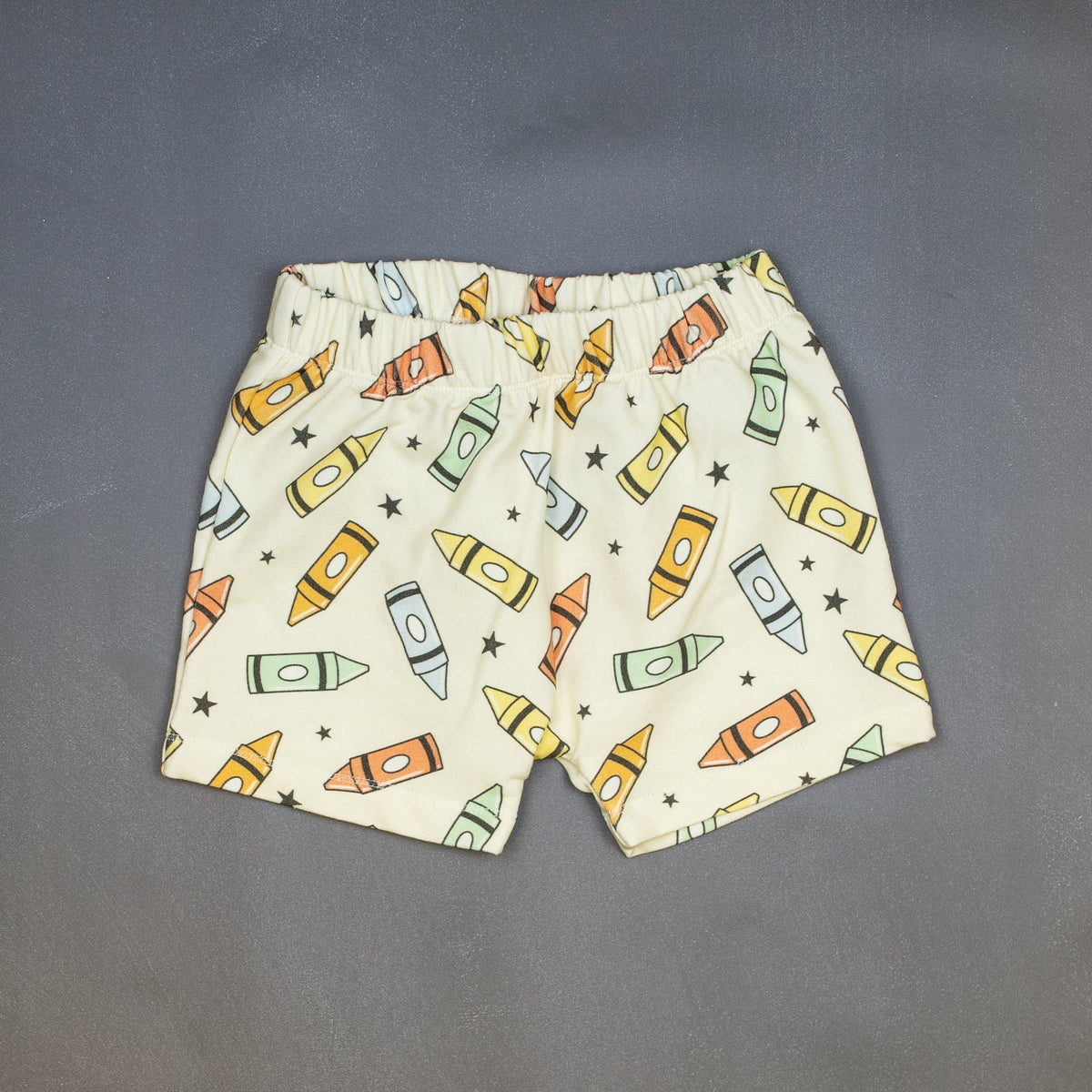 Cuddle Sleep Dream Rolled Hem Shorts Crayons | French Terry Play Shorts