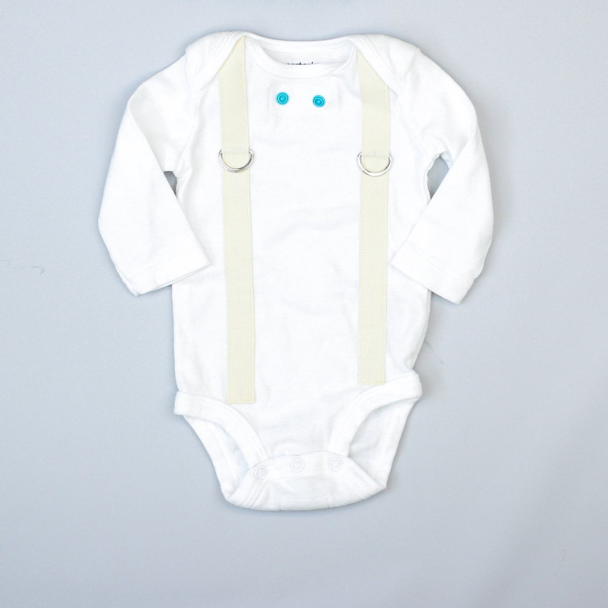 Cream Linen Suspenders - Onesie or Tshirt