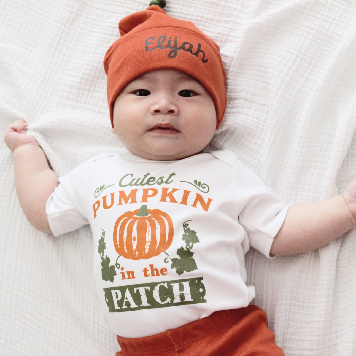 Newborn Cutest Pumpkin in the Patch | White Onesie