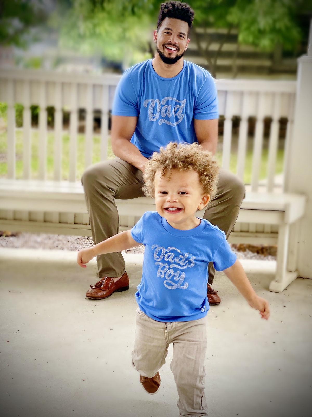 Cuddle Sleep Dream Dad&#39;s Boy on Heather Blue | Baby &amp; Kid Tees