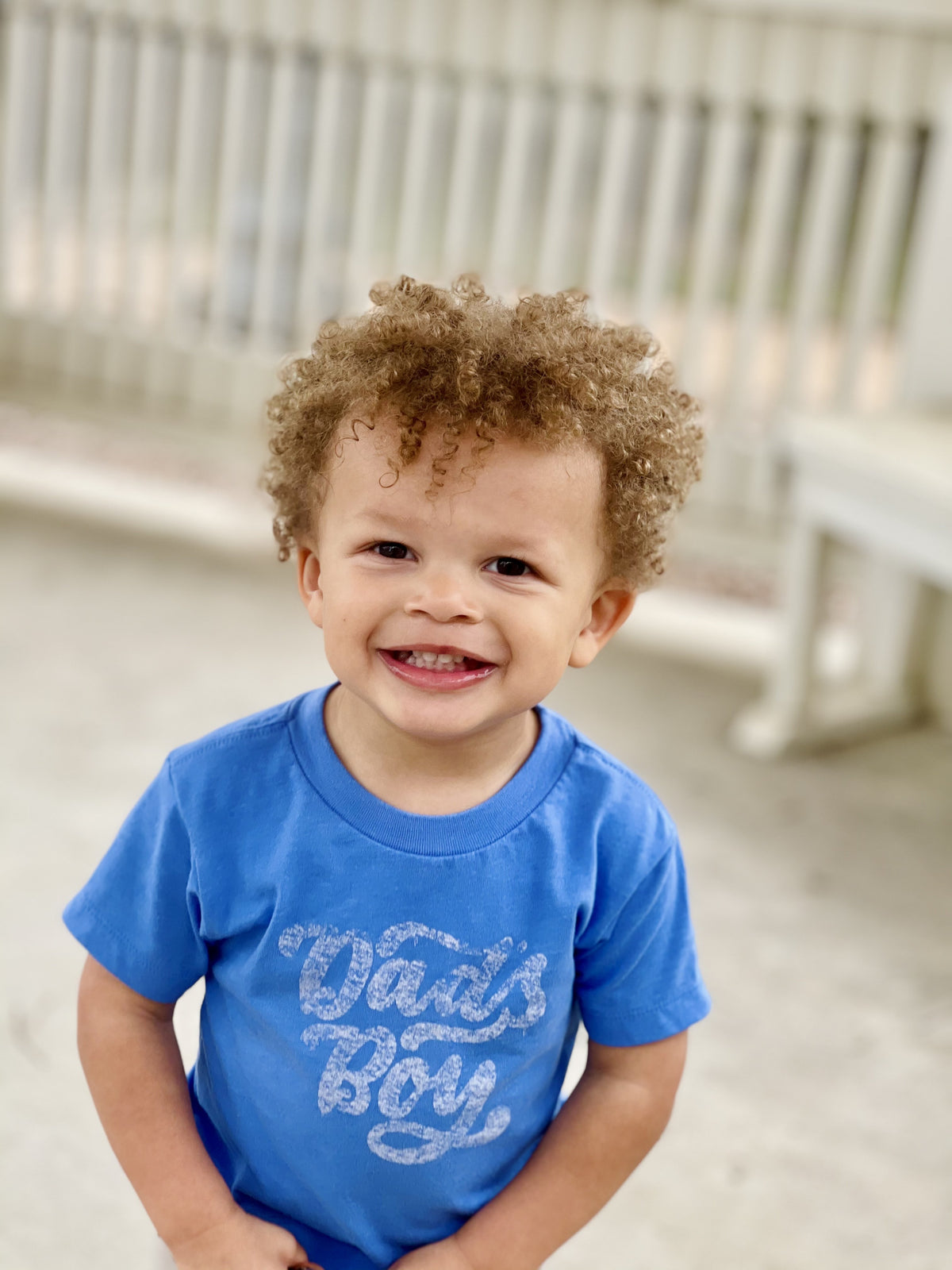 Cuddle Sleep Dream Dad&#39;s Boy on Heather Blue | Baby &amp; Kid Tees