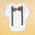 Cuddle Sleep Dream Oh Snap Dark Gray Suspender | Orange & Cream Plaid Bowtie