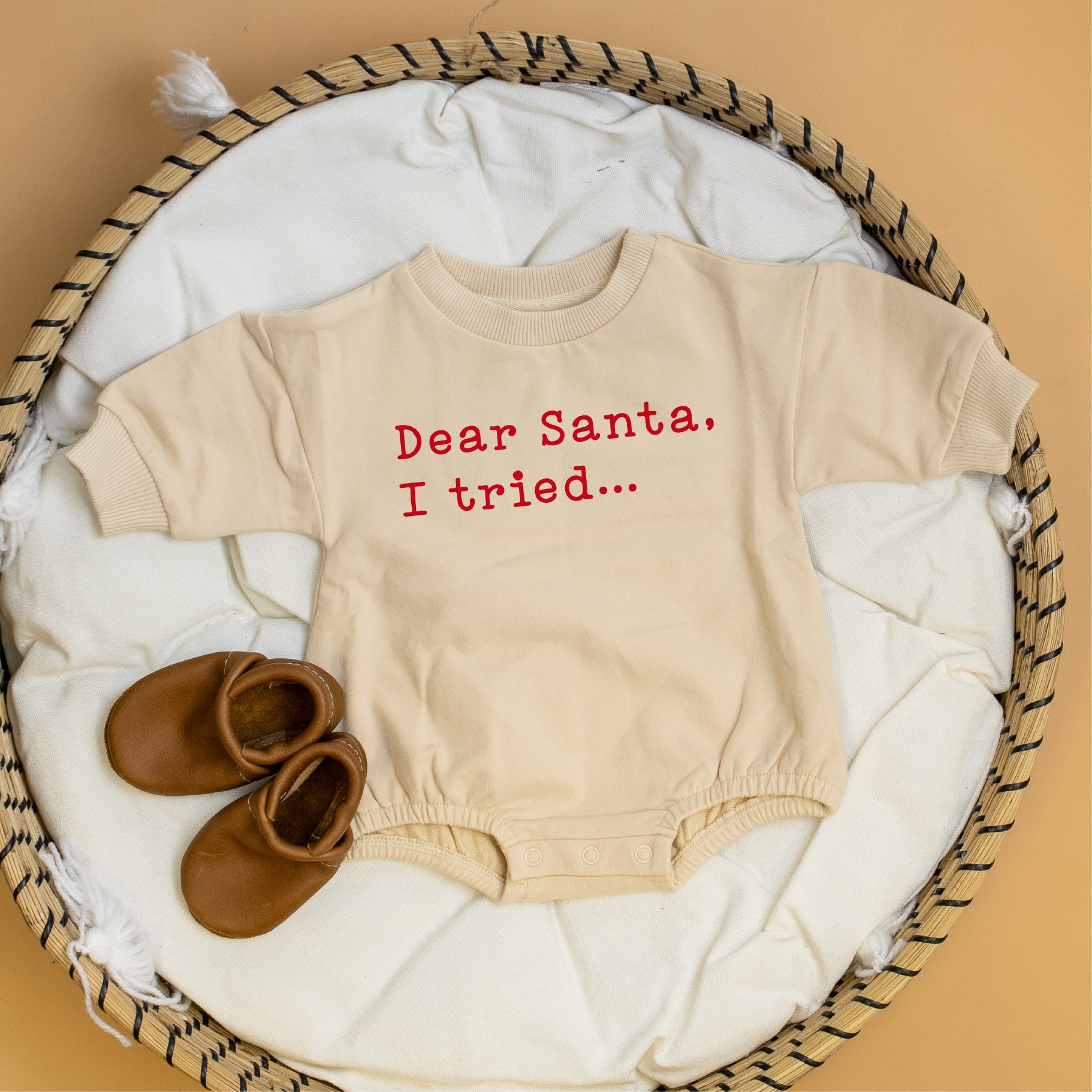 Cuddle Sleep Dream Dear Santa, I tried | Sweater Romper