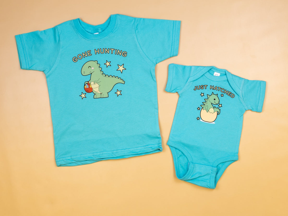 Cuddle Sleep Dream Graphic Tee Easter Dinosaur &quot;Just Hatched&quot; | Bodysuit