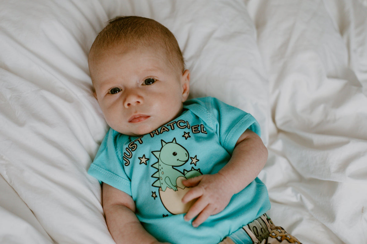 Cuddle Sleep Dream Graphic Tee Easter Dinosaur &quot;Just Hatched&quot; | Bodysuit