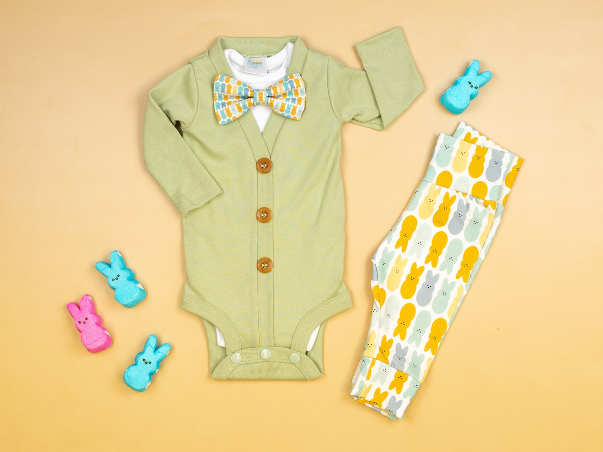 Cuddle Sleep Dream Bowtie Bodysuit Easter Marshmallow Bunny Bowtie Bodysuit