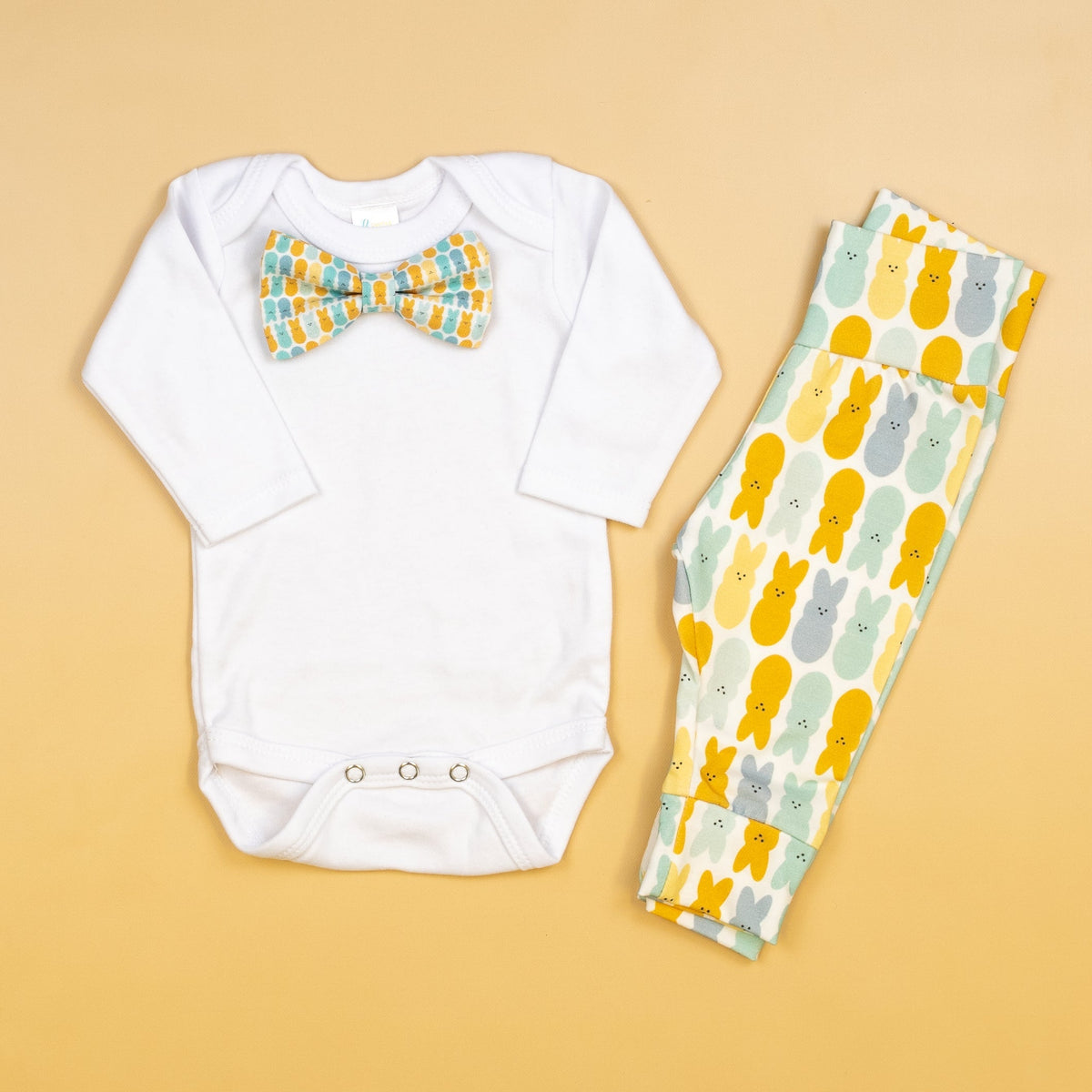 Cuddle Sleep Dream Bowtie Bodysuit Easter Marshmallow Bunny Bowtie Bodysuit