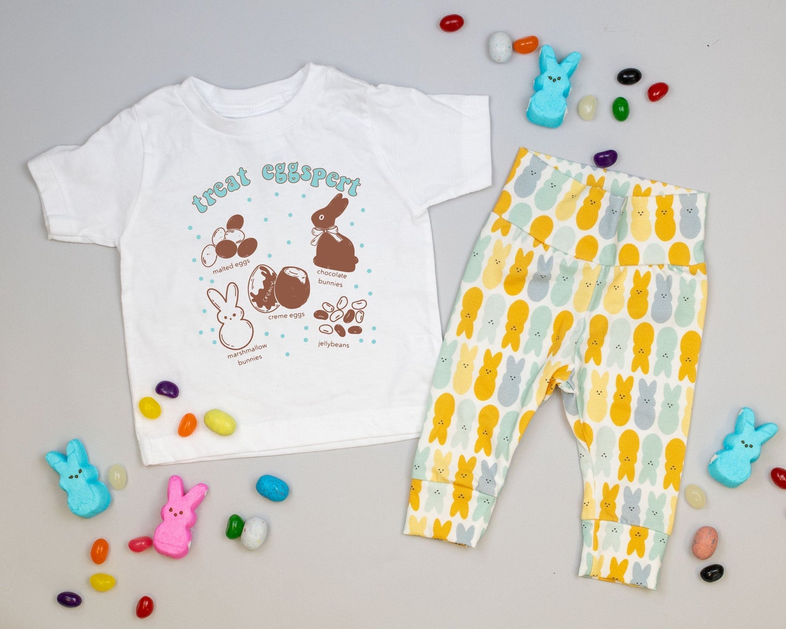 Cuddle Sleep Dream Leggings Easter Marshmallow Bunny Leggings