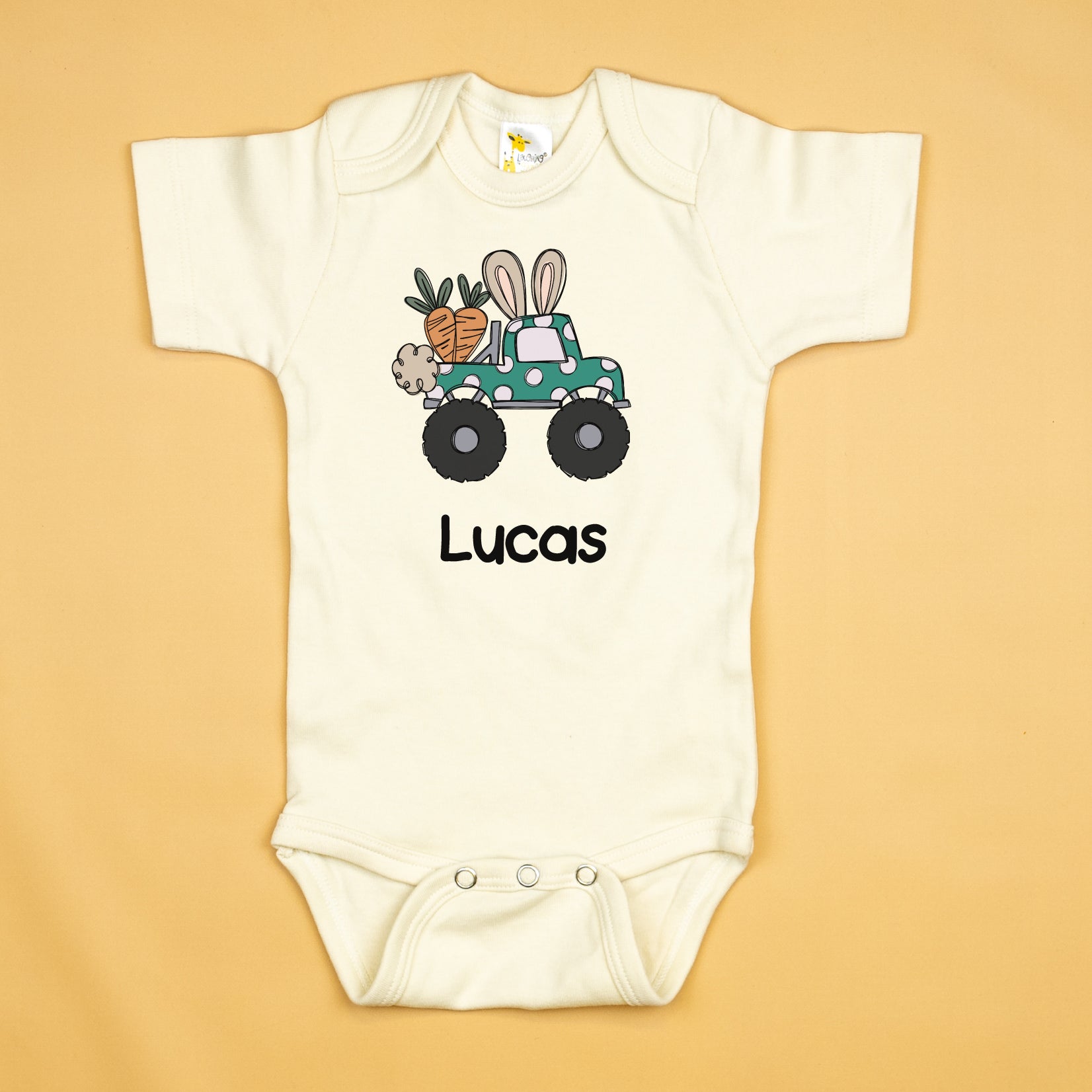 Cuddle Sleep Dream Baby One-Pieces Easter Monster Truck | Natural Bodysuit