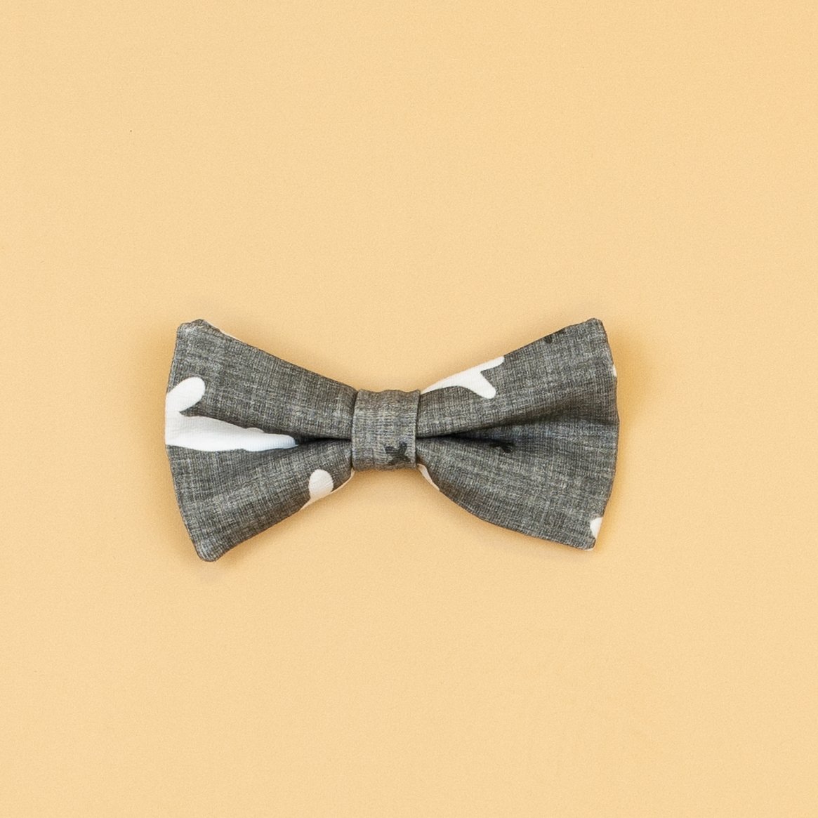 Cuddle Sleep Dream Ties Knit Gray Bunnies Bow Easter Snap-On Tie