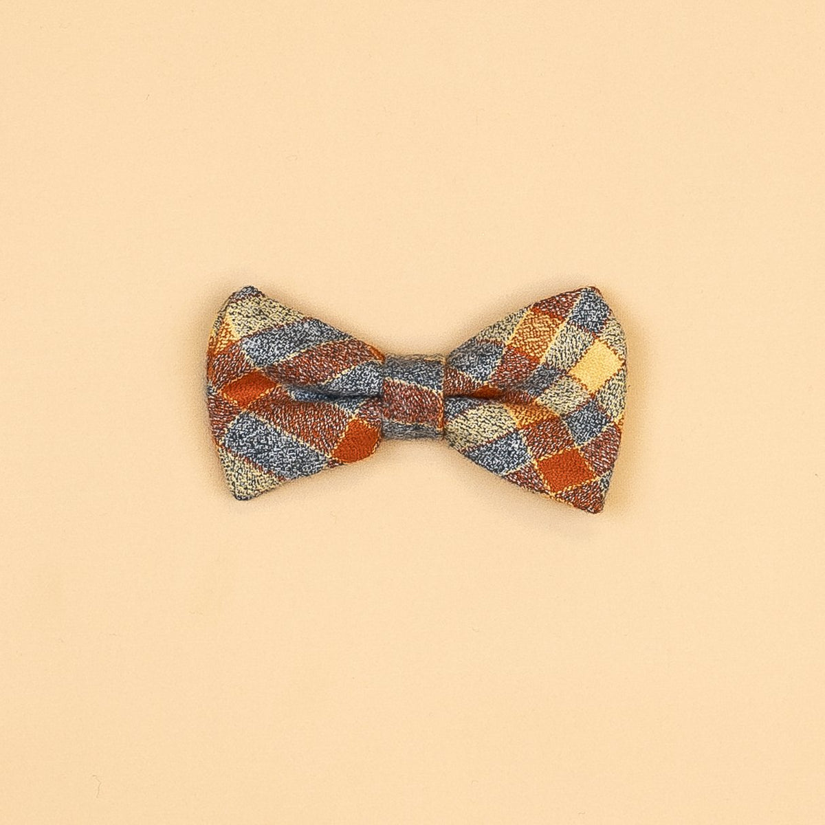 Cuddle Sleep Dream Ties Orange/Cream Plaid Bow Fall Plaid Snap-On Tie