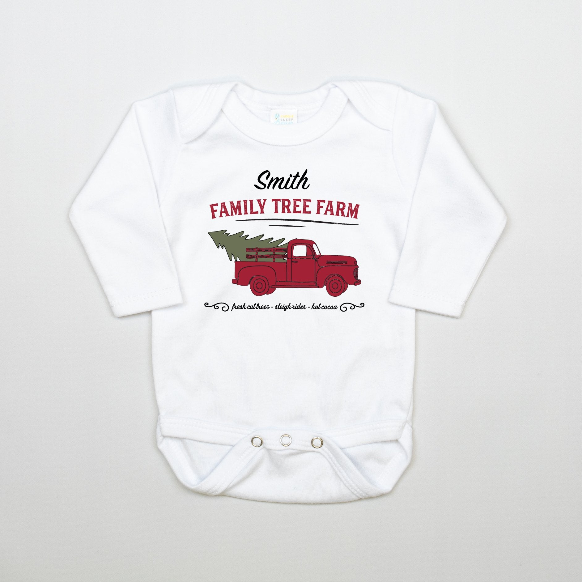 Cuddle Sleep Dream Family Farm Christmas Truck Onesie