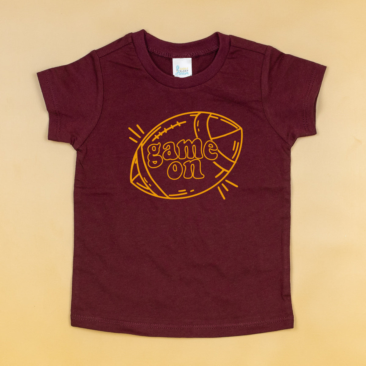 Cuddle Sleep Dream Game On Football | Burgundy Tee