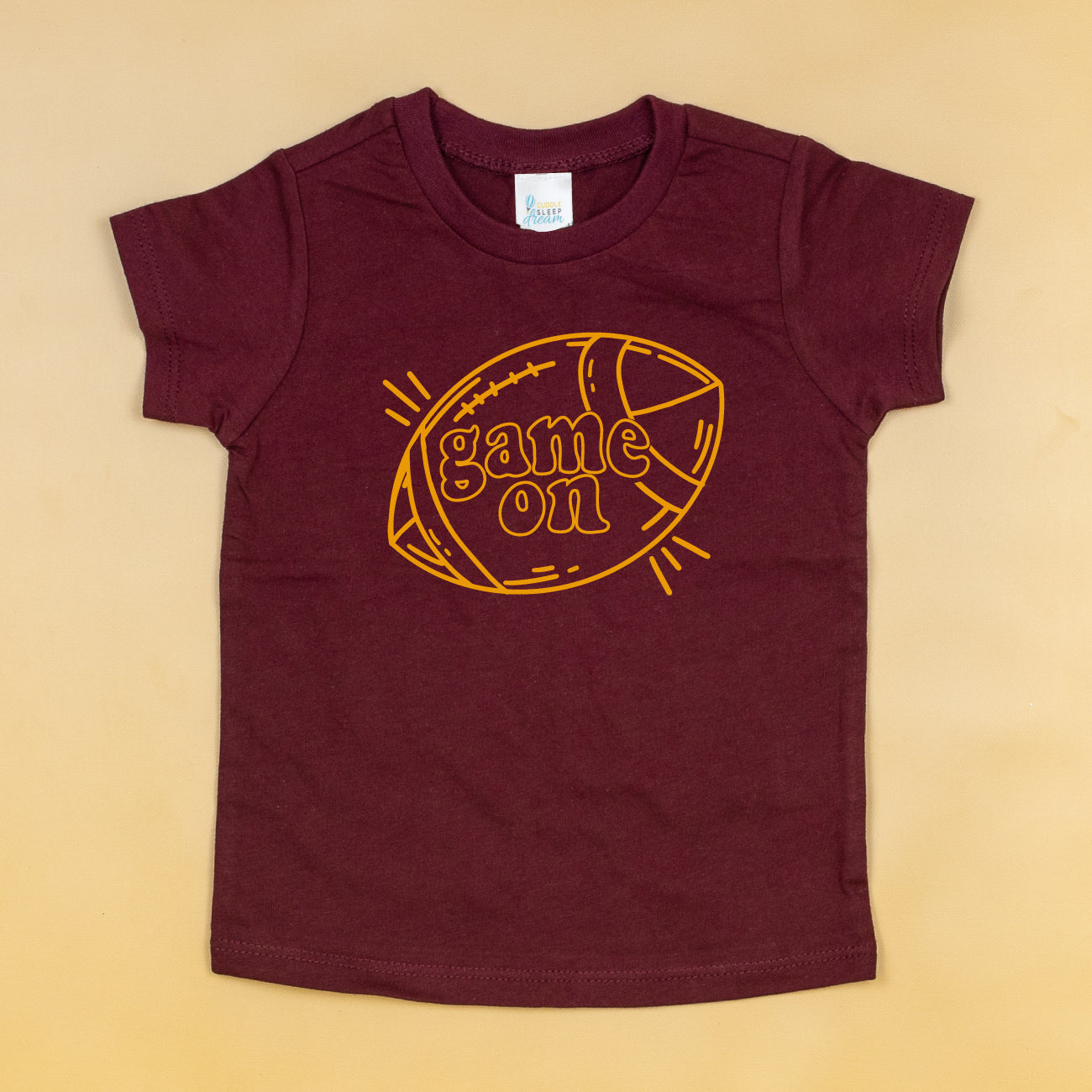 Cuddle Sleep Dream Game On Football | Burgundy Tee