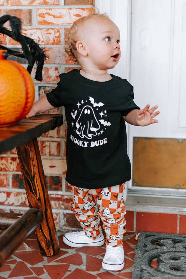 Cuddle Sleep Dream Slim Joggers Ghosts on Checkerboard Slim Joggers