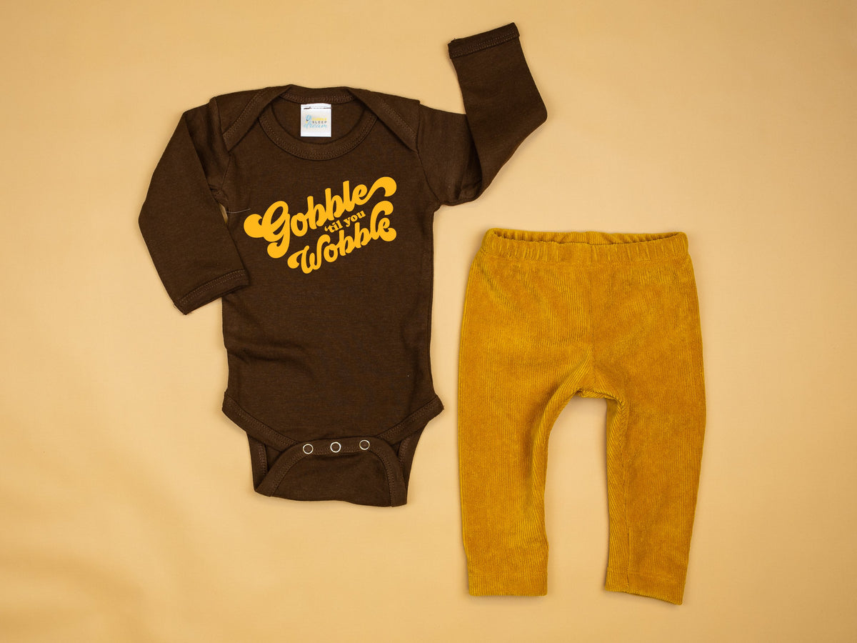 Cuddle Sleep Dream Gobble til you Wobble Onesie