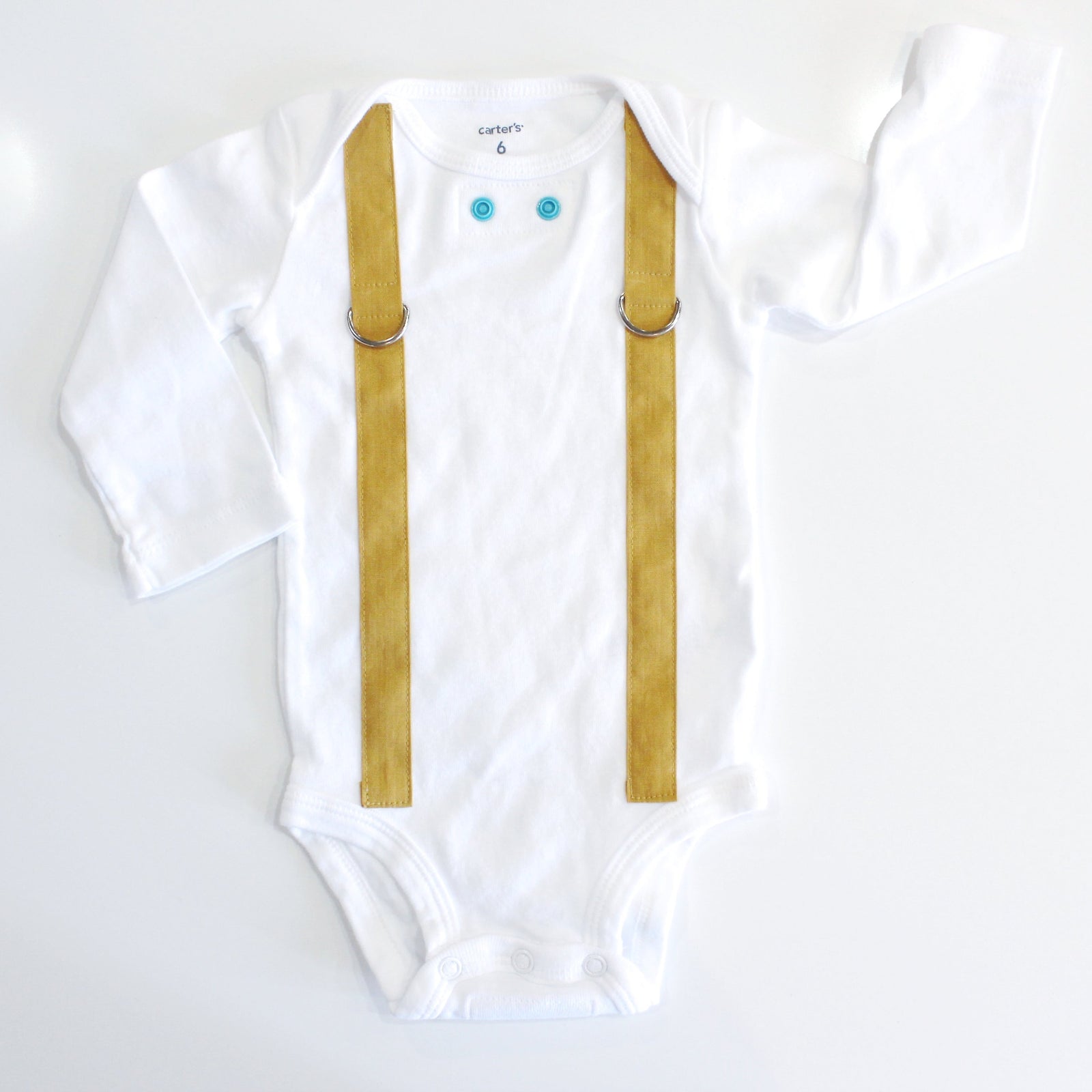 Cuddle Sleep Dream Oh Snap Gold Suspenders - Onesie or Tshirt
