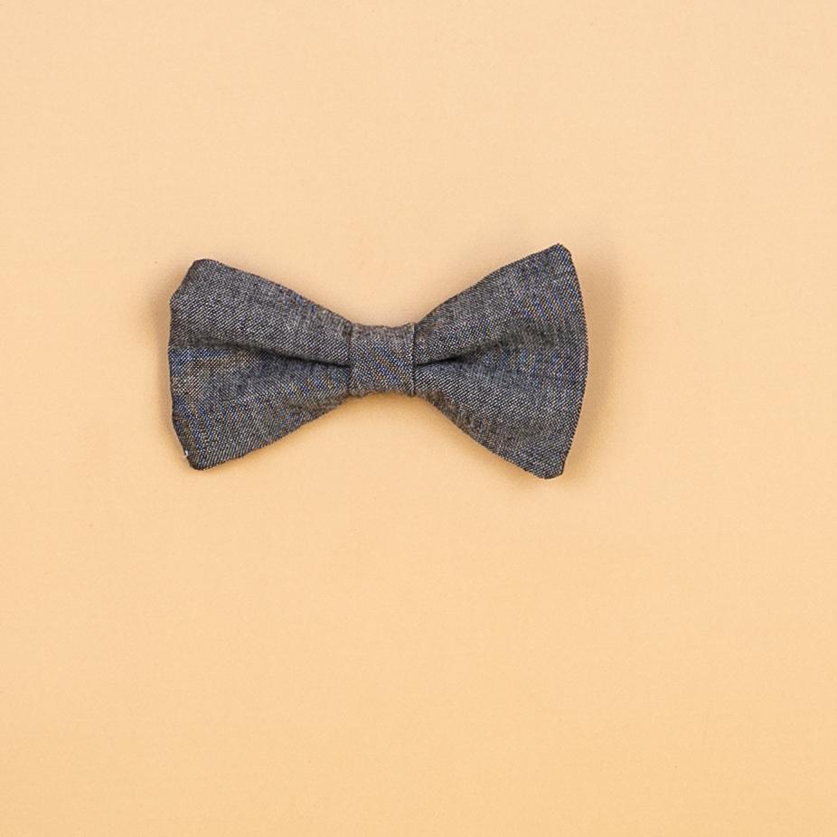 Cuddle Sleep Dream Ties Gray Chambray Bow Gray Snap-On Tie