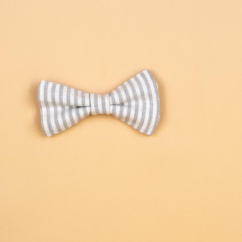 Cuddle Sleep Dream Ties Vertical Stripe Bow Gray Snap-On Tie