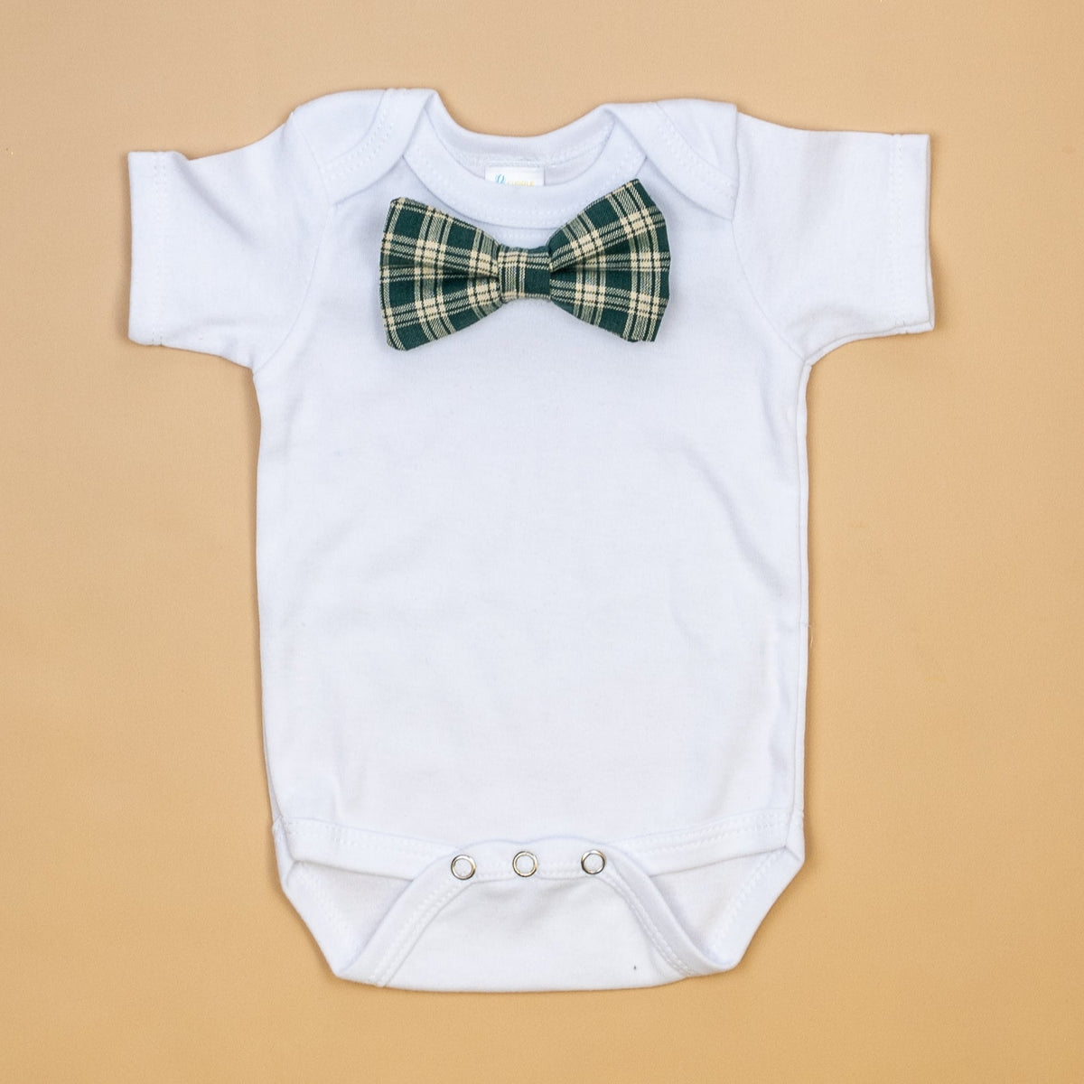 Cuddle Sleep Dream Bowtie Bodysuit Green Homespun Plaid (22-05) Bowtie Bodysuit