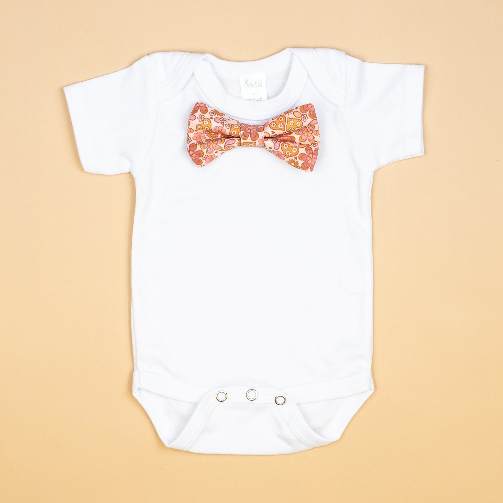 Cuddle Sleep Dream Bowtie Bodysuit Groovy Love Bowtie Bodysuit/Tshirt